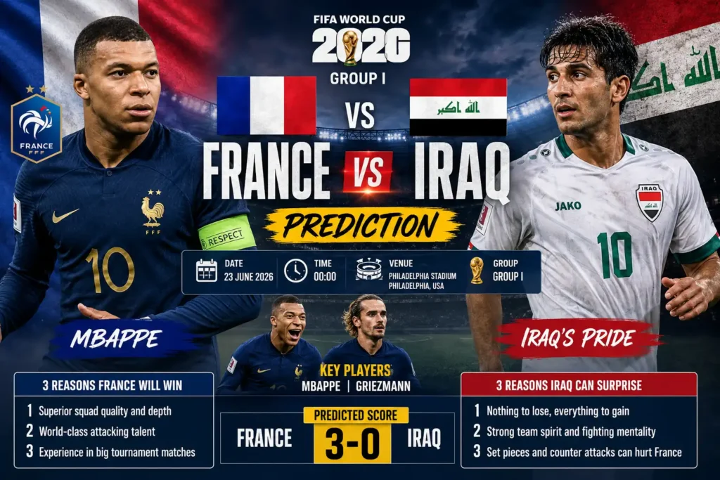 France vs Iraq Prediction FIFA World Cup 2026