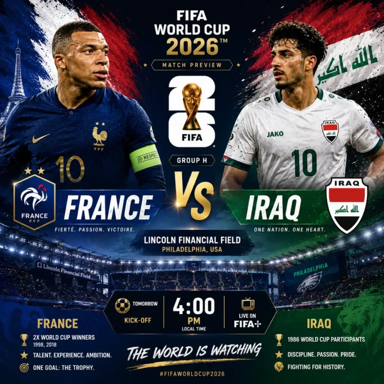 France vs Iraq FIFA World Cup 2026 Match Preview & Prediction 1
France vs Iraq World Cup 2026