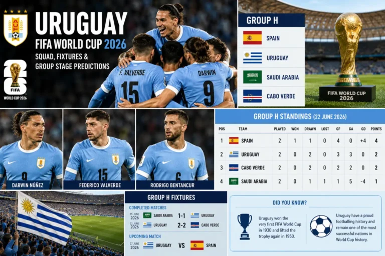 Uruguay FIFA World Cup 2026 Squad, Fixtures & Group Stage Predictions 2 Uruguay World Cup 2026
